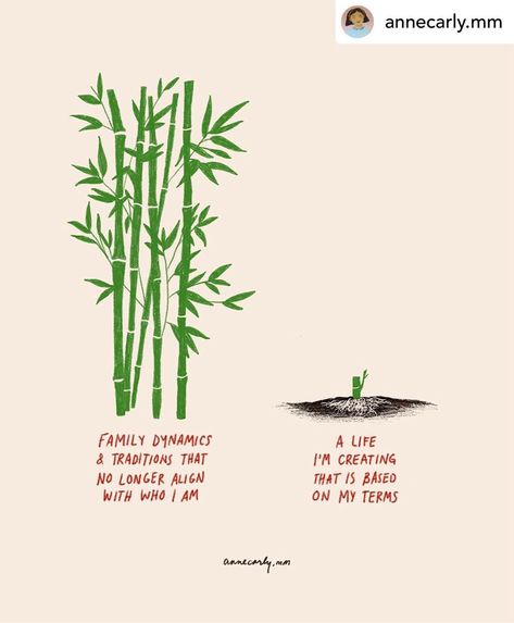 The Body is Not an Apology on Instagram: “Grow your life the way you need it to be 🌿🌞💛 Art by @annecarly.mm ✨ . . [image description: illustration of two bamboo plants against a…” Growing Apart, Inner Guidance, Family Thanksgiving, Family Dynamics, Bamboo Plants, Feminist Art, Narcissism, Need This, Self Love