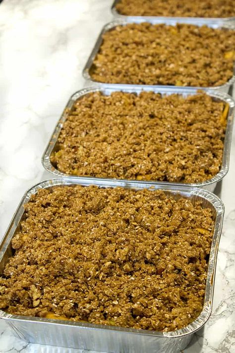 Freezing Apple Crisp, Apple Crisp For Freezer, How To Freeze Apple Crisp, Apple Crisp For Freezing, Freeze Apple Crisp, Freezer Apple Crisp Recipe, Freezable Apple Crisp, Freezer Apple Crisp, Apple Crisp For A Large Crowd