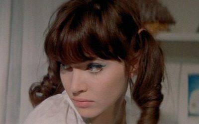 Anna Karina Anna Karina, Brown Hair, A Woman, Hair, Blue, White