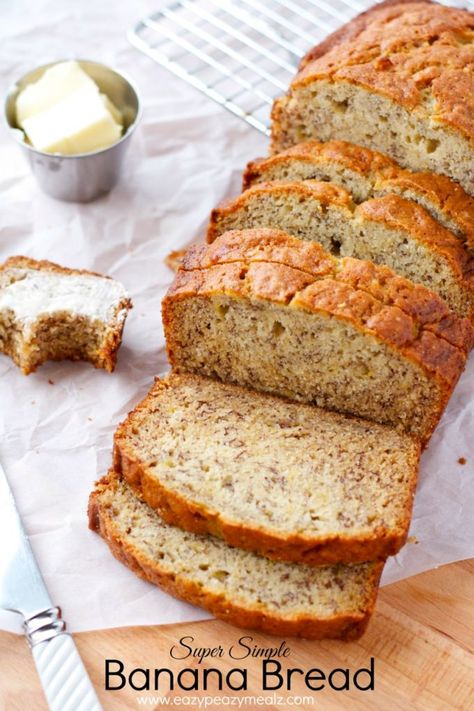 Super Simple Banana Bread Super Simple Banana Bread Recipe, Simple Banana Bread, Easy Banana Bread Recipe, Best Banana Bread, Banana Bread Recipe, Easy Bread Recipes, Banana Flavored, Banana Recipes, Banana Bread Recipes