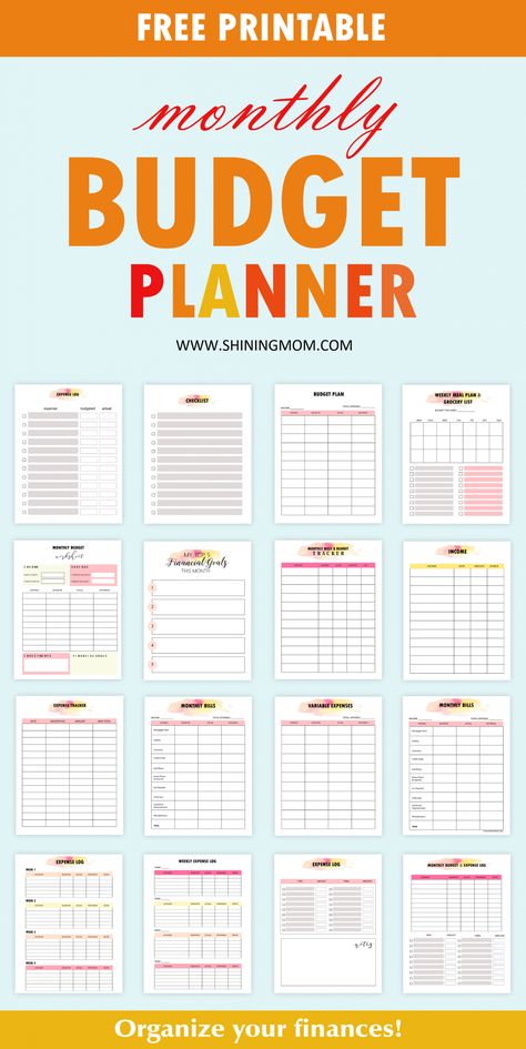 Monthly Budget Template : 30 Free Templates to Download! Budget Planner Printable Free, Budget Binder Free, Month Budget, Printable Budget Sheets, Family Budget Planner, Monthly Budget Sheet, Budget Binder Printables, Free Budget Printables, Budget Calendar