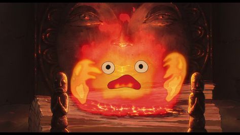 Howl's Moving Castle Calcifer, Howls Moving Castle Wallpaper, 하울의 움직이는 성, Studio Ghibli Background, Howl And Sophie, Pixel Art Background, Japanese Art Prints, Wallpaper Animes, Ghibli Movies