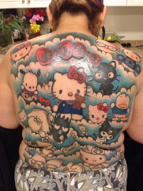 My Hello Kitty tattoo Tattoo Hello Kitty, Hello Kitty Birthday Theme, Lower Stomach Tattoos, Hello Kitty Tattoo, Kitten Tattoo, Kitty Tattoos, Scene Tattoo, Kitty Tattoo, Hello Kitty Tattoos