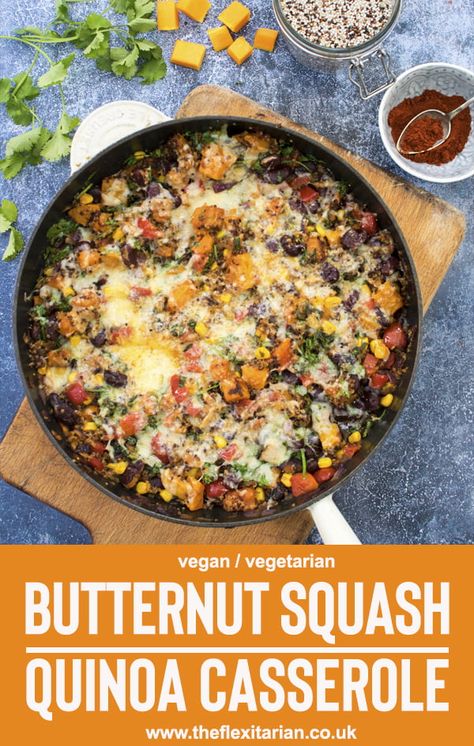 Butternut Squash Quinoa Casserole, Quinoa And Pumpkin Recipes, Vegan Butternut Squash Casserole, Quinoa Butternut Squash Recipes, Vegan Butternut Squash Recipes, Cozy Casseroles, Lean Recipes, Squash Quinoa, Butternut Squash Casserole