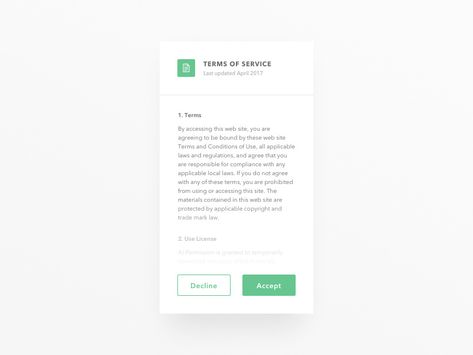 Daily UI #089 Minimalistic mobile screen for a terms of service agreement:) Mobile App Inspiration, Ui Components, Daily Ui, Mobile Ui Design, Mobile App Ui, App Ui Design, Terms And Conditions, Graphic Elements, User Interface Design