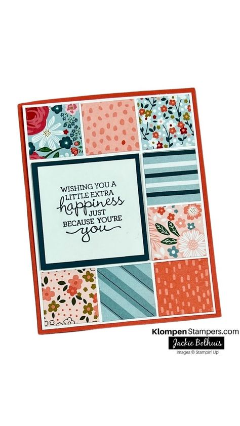 Jackie Bolhuis - Paper Crafting Expert | Hope you haven’t forgotten about this great card layout! Grab those paper scraps and put them to use with this easy card layout. How to… | Instagram Jackie Bolhuis Cards, Easy Card Making, Jackie Bolhuis, Scrap Cards, Paper Scraps, Card Layouts, Stamping Ideas, Stamping Up Cards, Scrap Paper