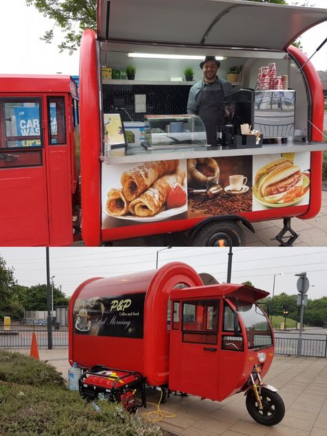 Motorcycle Food Cart, Food Carts For Sale, Foodtrucks Ideas, Cycling Food, Tricycle Motorcycle, Mobile Food Cart, Small Bakery, Food Kiosk, Mobile Food Trucks