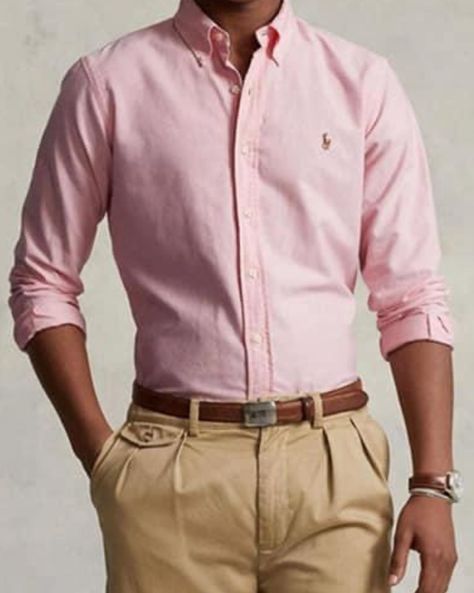 Pink And Khaki Outfit, Khaki Outfit Men, Pink Shirt Outfit, Formal Dress For Men, Jeans Wedding, Pink Formal Dress, Shirt Outfit Men, Wedding Outfit Men, Church Dress