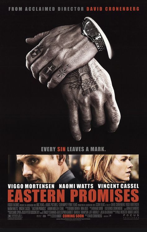 EASTERN PROMISES (2007) Eastern Promises Movie, Stephen Thompson, Howard Shore, Eastern Promises, Focus Motivation, Social Life Hacks, Viggo Mortensen, Best Movie Posters, Movie Poster Wall