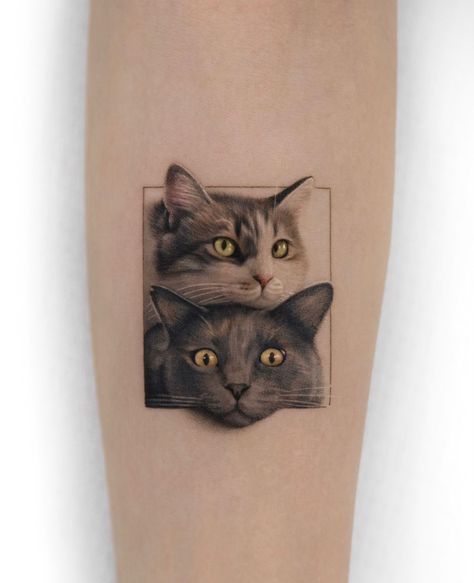 Cat Tattoo Face, Cat Face Tattoos, Cat Outline Tattoo, Cat Portrait Tattoos, Cat Tatto, Phönix Tattoo, Cat Tattoo Simple, Cute Cat Tattoo, Cat Outline