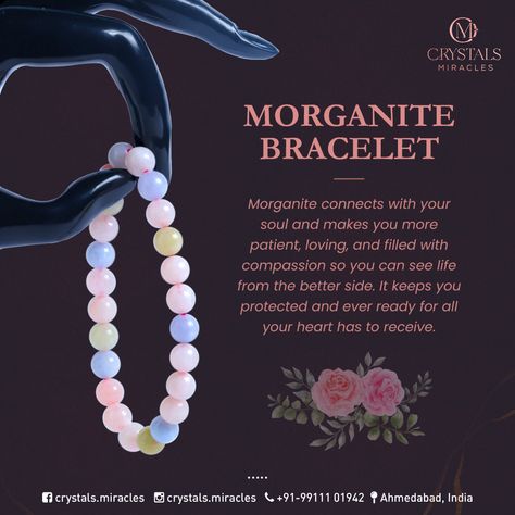 🌸Introducing our Newest Addition to the Crystal Family - the Gorgeous Morganite Crystal Bracelet! 🌸 💎Radiating a Gentle and Soothing Energy, this Delicate Bracelet is Perfect for those Seeking Emotional Healing and Balance. 💎Crafted from high-quality Morganite Crystals, this Bracelet offers a wide range of benefits, including: 1️⃣ Calming and Reducing Stress Levels 2️⃣ Encouraging Forgiveness and Compassion 3️⃣ Enhancing Self-Love and Confidence 4️⃣ Promoting Spiritual Growth and Intuition 5 Morganite Crystal Meaning, Morganite Bracelet, Morganite Crystal, Crystal Therapy, Handmade Jewelry Tutorials, Crystal Meanings, Emotional Healing, Crystal Bracelet, Crystal Gems