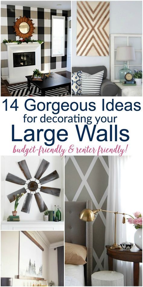 I LOVE #2!! 14 Gorgeous Large Wall Decor Ideas that are budget-friendly and renter-friendly, too! Farmhouse Decor Large Wall, Large Farmhouse Wall Decor, Tall Wall Decor Living Room, Ideas For Wall Decor Living Room, Decorating Large Walls In Living Room, Living Room Large Wall Decor Ideas, Decorating Vaulted Walls Living Rooms, How To Decorate A Large Living Room Wall, Decorate A Large Wall In Living Room