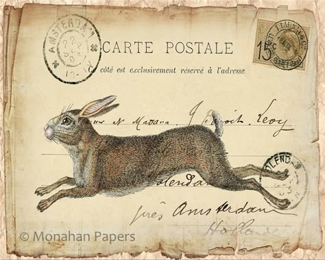 French Easter, Running Hare, Rustic Easter, Easter Invitations, Vintage Rabbit, Easter Projects, Easter Printables, Bunny Art, Vintage Spring