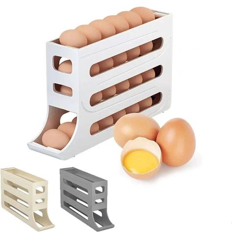 Refrigerator Cabinets, Egg Dispenser, Egg Organizer, Telur Gulung, Egg Container, Time Space, Egg Box, Egg Storage, Reducing Waste