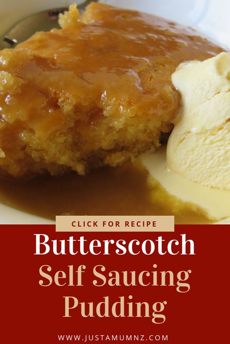 Butterscotch Self-Saucing Pudding Desserts Pudding, Winter Desserts Easy, Soup Shots, Best Easy Recipes, Chocolate Station, Self Saucing Pudding, Hot Desserts, Tasty Desserts, Butterscotch Pudding