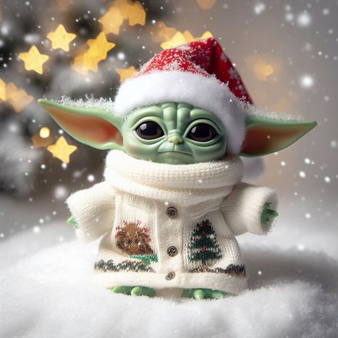 Baby Grogu in Christmas outfit #StarWars #BabyYoda Grogu Christmas, Yoda Pictures, Digital Art Gallery, Christmas Town, Foto Baby, Santa Baby, Father Christmas, Christmas Clipart, Disney Style