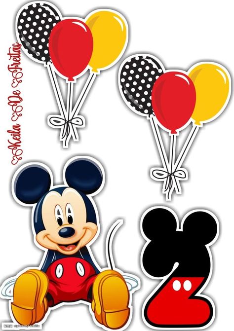 Mickey Mouse Cake Topper Printable, Diy Cake Topper Printable, Minnie Toys, Mickey Mouse Cake Topper, Mickey Mouse Crafts, Mickey Mouse Wall, Mickey Mouse Birthday Invitations, Minnie Mouse Birthday Decorations, Baby Gril