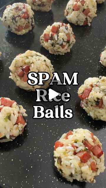 Spam And Seaweed Recipe, Spam Musubi Appetizer, Cold Asian Appetizers For Party, Spam Rice Balls Recipe, Spam Musubi Rice Balls, Mini Spam Musubi, Spam Musubi Balls, Ways To Use Kewpie Mayo, Spam Balls