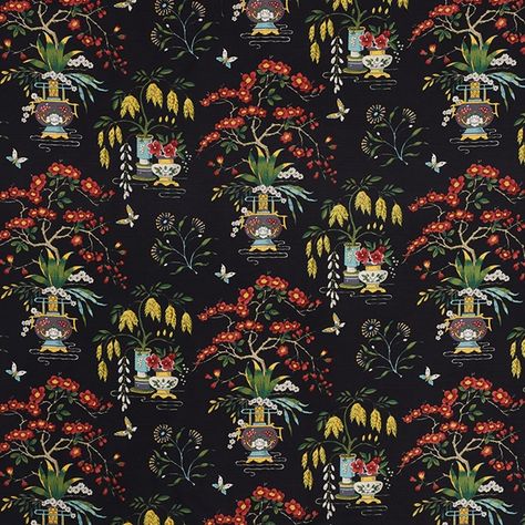 Ming Vase | 176730 in Black | Schumacher Fabrics Asian Upholstery Fabric, Rubbermaid Shed, Ming Vase, Schumacher Pillows, Vase Black, Silk Velvet Fabric, Schumacher Fabric, Toile Fabric, Backyard Shed