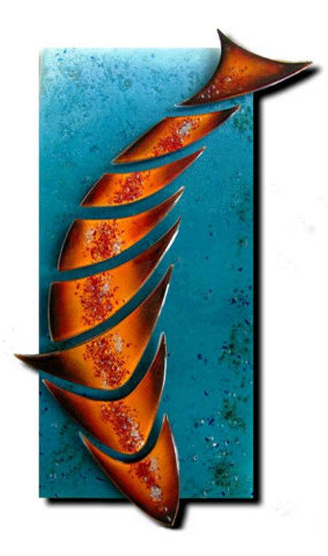 fused glass - fish Fused Glass Fish, Fused Glass Wall Art, Fish Platter, Glass Fusion Ideas, Fusion Art, Carpe Koi, Glass Fusing Projects, Wall Art Contemporary, Copper Art