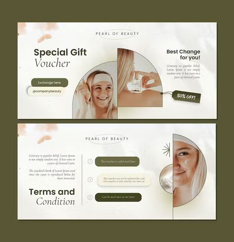 Beauty Gift Voucher Template PSD Beauty Voucher Design, Spa Voucher Design, Voucher Spa, Massage Voucher Template, Gift Voucher Design Templates, Beauty Gift Voucher Design, Salon Gift Voucher Design, Salon Gift Voucher, Nail House