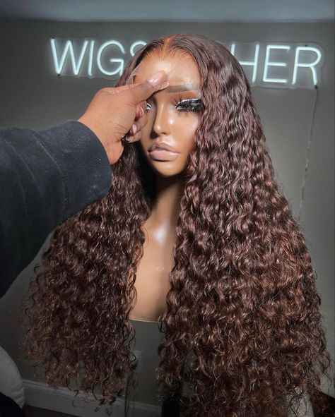 Brown Loose Deep Wave Wig, Brown Water Wave Wig Black Women, Brown Water Wave Wig, Light Brown Water Wave Wig, Brown Curly Wigs For Black Women, Honey Brown Curly Hair Black Women, Brown Deep Wave Wig, Brown Curly Wig, Brown Curly Hair