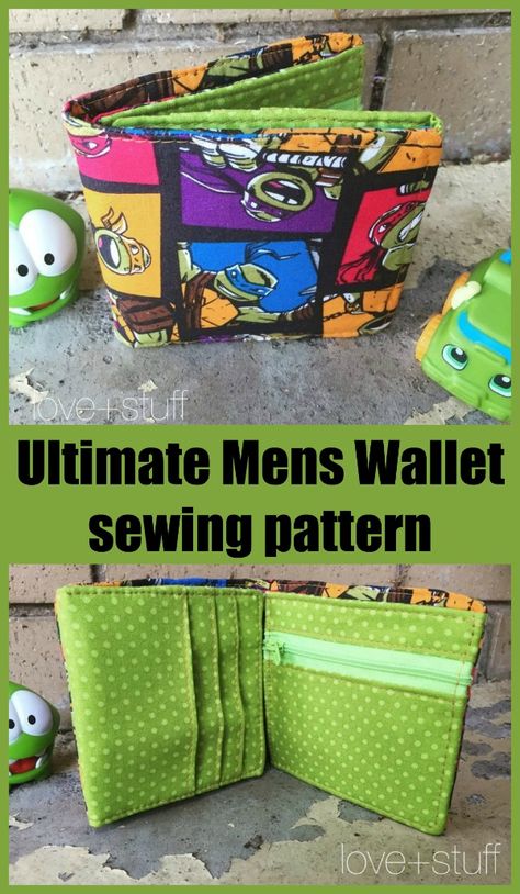 Wallet Sewing Pattern Mens, Men’s Wallet Sewing Pattern, Sewing Projects To Make For Men, Sew A Wallet Pattern, Fabric Bifold Wallet Pattern Free, Free Wallet Sewing Patterns Simple, Diy Mens Wallet Pattern, Bifold Wallet Pattern Free, Fabric Wallets Diy Free Pattern