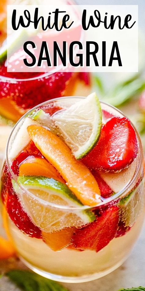 This white wine sangria recipe is the ultimate summer refreshment, blending delicious wine with fresh summer fruits. It's the perfect beverage to invite you to sit back, relax, and savor every sip throughout the warm season. Wine Sangria Recipe, Summer Sangria Recipes, White Wine Sangria Recipe, White Sangria Recipe, Easy Sangria Recipes, White Wine Sangria, Wine Sangria, Summer Drinks Alcohol, Cocktail Drinks Alcoholic