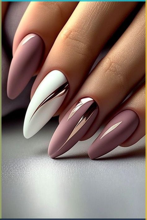 New Years Eve Nails, Almond Nails Designs, New Year's Nails, Classy Nails, Elegant Nails, Fancy Nails, Chic Nails, Fall Nail, Nail Arts