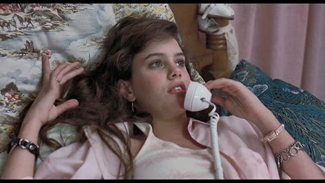 River's Edge (1986) 80’s Room, Ione Skye, A Study In Pink, Rivers Edge, River Edge, 80s Aesthetic, On The Phone, Teenage Bedroom, Traditional Bedroom