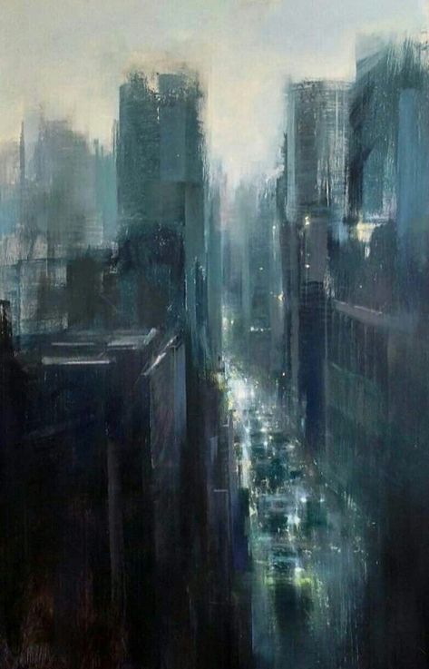 City Paintings, City Scape Painting, New York Painting, Oil Painting Inspiration, City Drawing, City Painting, Cityscape Art, Cityscape Painting, City Landscape