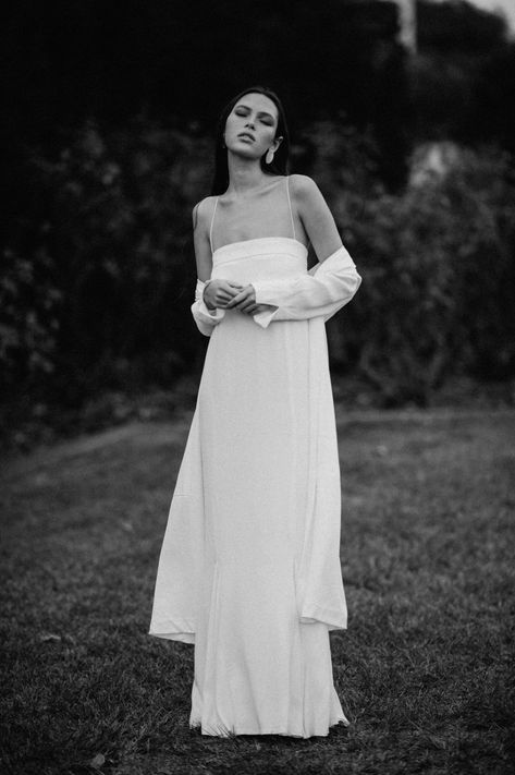 Midnight Sun by Lola Varma - Together Journal - Simple Wedding Dress Off Shoulder, Clean Simple Wedding, Lola Varma, Wedding Dress Off Shoulder, Minimal Bride, Wedding Vogue, Vogue Bride, One Day Bridal, Minimal Wedding Dress