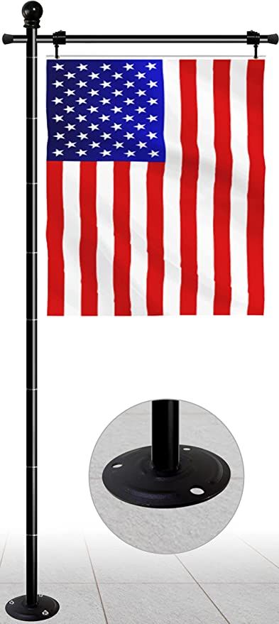 Amazon.com : Koutemie 10FT Garden Flag Pole Stand with Metal Base for 3x5 American flags, Adjustable Heavy Duty Outdoor Flagpole Holder Kit for Wooden Floor or Hard Ground, 1 Pack : Patio, Lawn & Garden Flag Pole Stand, Pole Stand, Flag Holder, Powder Paint, Garden Flag Stand, Coat Paint, American Flags, Wooden Floor, Flag Stand