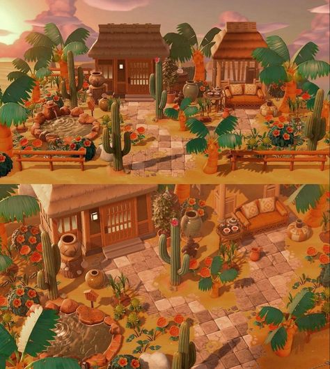 Mexico Animal Crossing, Acnh Desert Theme, Mexican Animal Crossing, Acnh Coco Yard, Acnh Mexican Designs, Acnh Desert Island, Animal Crossing Desert, Acnh Tropicore, Saguaro National Park