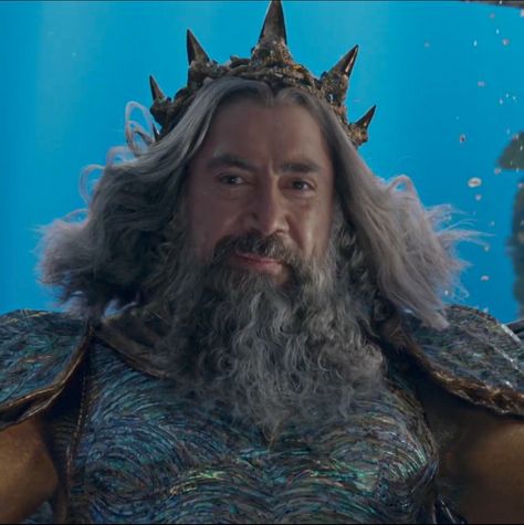 King Triton Live Action, Javier Bardem King Triton, King Triton Little Mermaid, Disney Dads, Ariel Live Action, The Little Mermaid Live Action, Disney Mermaid, Magical Stuff, All Disney Characters