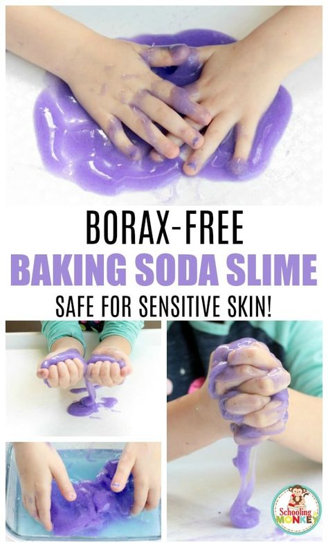 Baking Soda Slime, Borax Free Slime, Free Slime, Borax Slime, Slime No Glue, Slime For Kids, Glitter Slime, How To Make Slime, Slime Recipe