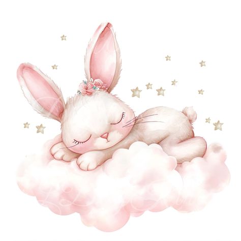 Cute Animals Clipart, Watercolor Nursery Animals, Bunny Nursery Art, Rabbit Clipart, Rabbit Png, Learn Watercolor Painting, Baby Shower Clipart, Watercolor Christmas Tree, Art Mignon