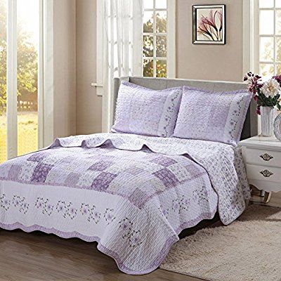 Girls Bedspreads, Lilac Bedding, Bedding Quilt, Cotton Quilt Set, Diy Home Accessories, Purple Bedroom, Chic Bedding, Sham Bedding, Bohemian Bedroom Decor