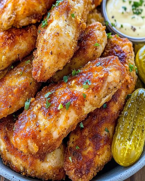 Pickle Juice Marinated Chicken Tenders recipe for tender, juicy chicken with a tangy twist. Perfect for weeknight dinners or BBQs. Enjoy! Chicken And Pickle Juice, Chicken Marinade Pickle Juice, Pickle Chicken Marinade, Pickle Juice Marinade Chicken, Pickle Marinated Chicken, Pickle Juice Chicken, Marinated Chicken Tenders, Pickle Brined Chicken, Pickle Juice Recipe