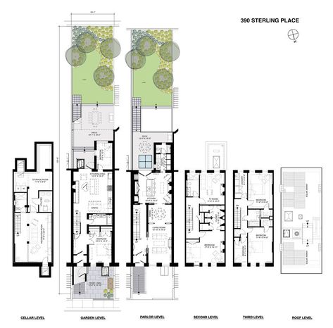 Town House Plans, Brooklyn Townhouse, Brooklyn House, Luxury Townhouse, Modern Townhouse, Townhouse Designs, Architecture Portfolio, Architecture House, Floor Plan