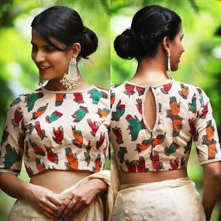 41 Striking boat neck blouse designs for sarees | Bling Sparkle Boat Neck Blouse Designs, Neck Blouse Designs, Kalamkari Blouse, Blouse Designs High Neck, Boat Neck Blouse Design, Cotton Saree Blouse Designs, Blusas Top, Cotton Blouse Design, Blouse Designs Catalogue