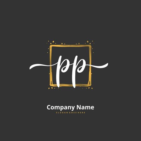 Pp Logo Design, Pp Logo, Gold Logo Design, Initials Logo Design, Signature Logo Design, Gift Logo, Handwritten Logo, Wedding Luxury, Initials Logo