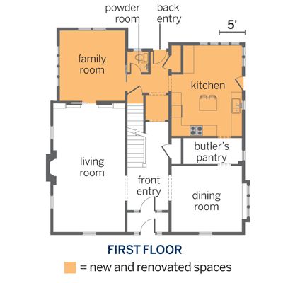 Center Hall Colonial Living Room, Center Hall Colonial Remodel, Center Hall Colonial Floor Plan, Colonial Floor Plans, Colonial Floor Plan, Colonial Remodel, Small Colonial, Colonial Living Room, Crown Point Cabinetry