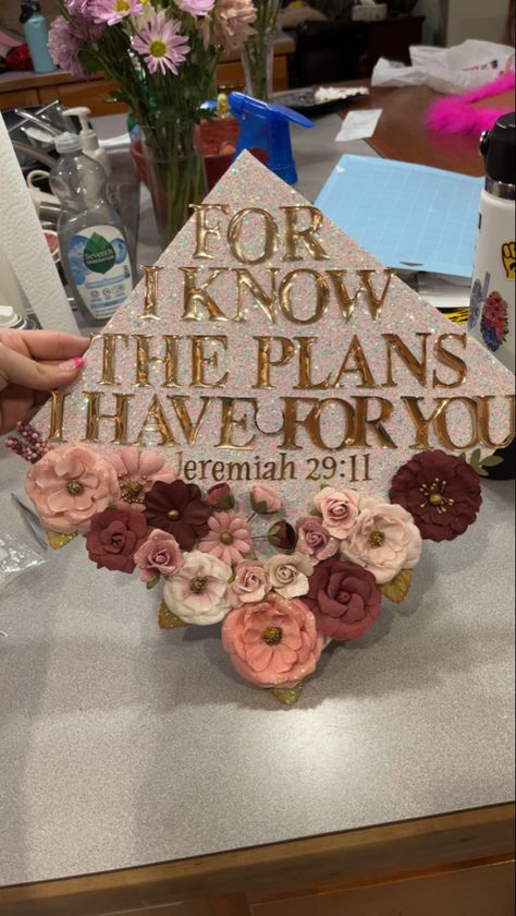 Jeremiah 29:11 Graduation Cap Designs Jeremiah 29:11, Jeremiah 29:11 Graduation Cap, Jeremiah 29 11 Grad Cap, 2024 Graduation Cap Ideas, Graduation Cap Designs, Jeremiah 29, Cap Designs, Graduation Ideas, Graduation Cap