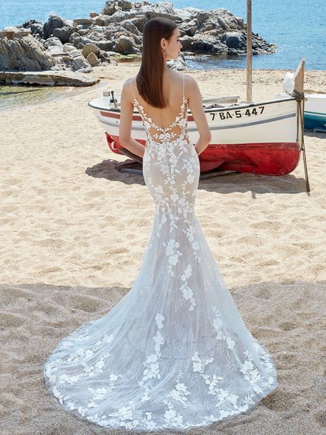 ALARA 2022 LOVE | Enzoani Fitting Wedding Dress, Love By Enzoani, Blue By Enzoani, Lace Mermaid, Long Sleeve Wedding, Mermaid Gown, Wedding Dress Sleeves, Chantilly Lace, Lace Wedding Dress