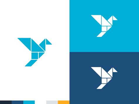 Tangram Bird by Jord Riekwel - Dribbble Origami Logo, Tangram Patterns, Innovative Logo, Bird Illustration, Bird Design, Branding Design Logo, Anime Drawings, Art Lessons, Origami