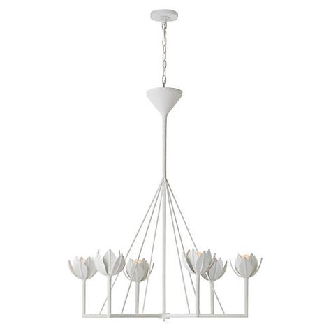 New Lighting for Spring | One Kings Lane White Floral Chandelier, Tier Chandelier, Transitional Chandeliers, Floral Chandelier, White Chandelier, White Ceiling, Beautiful Chandelier, Modern Fan, Chandelier For Sale