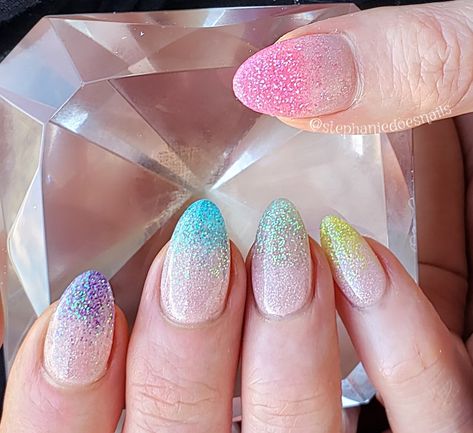 Rainbow Glitter Ombre Nails, Ombre Nails Pastel, Rainbow Tips, Glitter Ombre Nails, Pride Nails, Nails Pastel, Nails Sparkle, Ombre Nails Glitter, All Nails