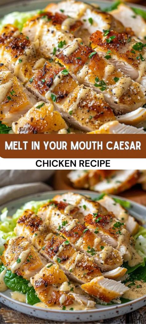 Creamy Caesar Dressing, Lean Protein Meals, Caesar Chicken, Chicken Breast Recipes Baked, Chicken Marinade Recipes, Caesar Salad Recipe, Chicken Easy, Lunch Appetizers, Caesar Dressing