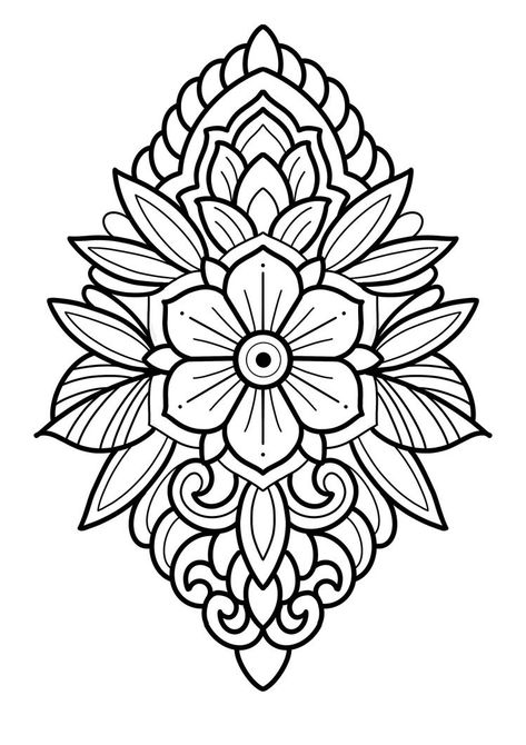 Traditional Tattoo Flowers, Geometric Mandala Tattoo, Geometric Mandala, Tattoo Stencil Outline, Mandala Tattoo Design, Tattoo Portfolio, Girly Tattoos, Tattoo Outline, Art Tattoos